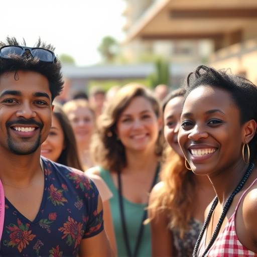 A diverse group of people participating in a community event