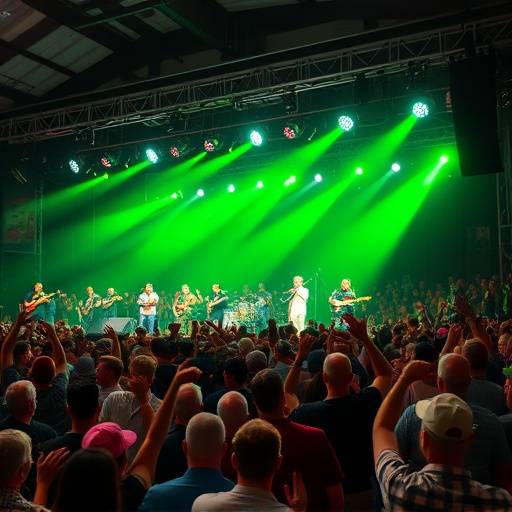 A lively crowd enjoying a traditional Irish music festival.