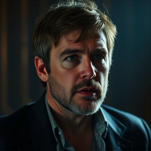 Portrait of Liam Gallagher, renowned Irish playwright