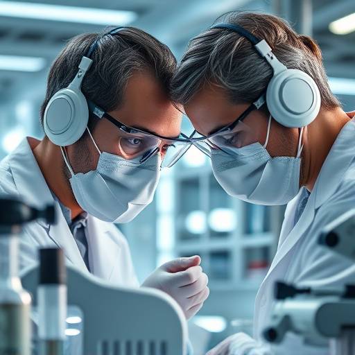 Scientists in a laboratory working on advanced technology