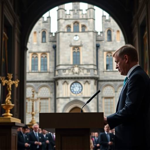 Taoiseach addresses the nation live from Dublin Castle concerning new economic stimulus package.
